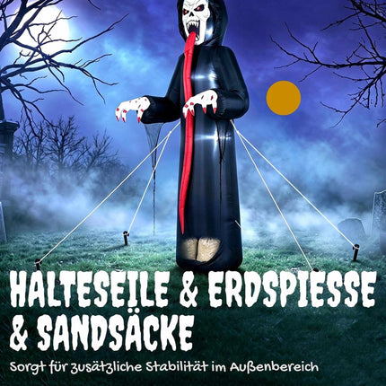 Inflatable Halloween Skeleton with LED Lights, 310 cm