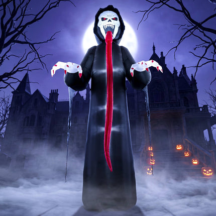 Inflatable Halloween Skeleton with LED Lights, 310 cm