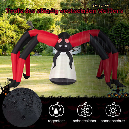 Inflatable Halloween Spider with LED Eyes, 313 cm