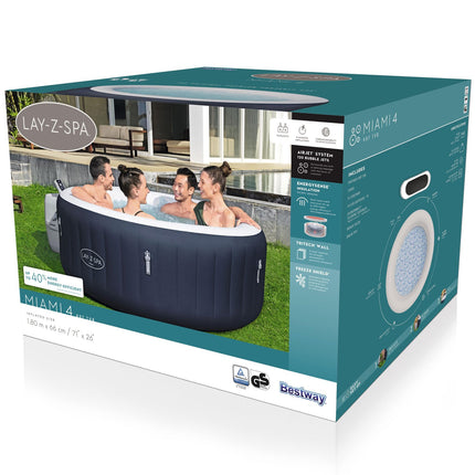 Inflatable Hot Tub, 4-Person, Energy Efficient, 120 Jets