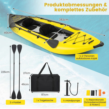 Inflatable Kayak Set with Aluminum Oars & EVA Seats