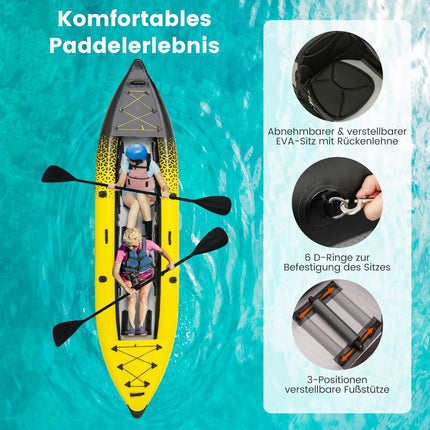 Inflatable Kayak Set with Aluminum Oars & EVA Seats
