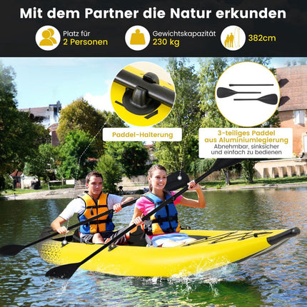 Inflatable Kayak Set with Aluminum Oars & EVA Seats