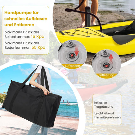 Inflatable Kayak Set with Aluminum Oars & EVA Seats