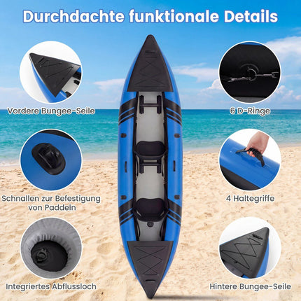 Inflatable Kayak Set with Aluminum Paddles & EVA Seats
