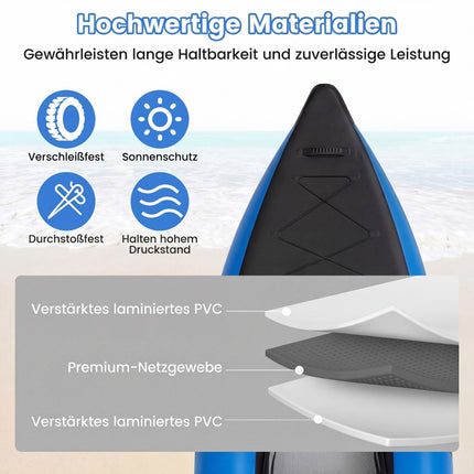 Inflatable Kayak Set with Aluminum Paddles & EVA Seats