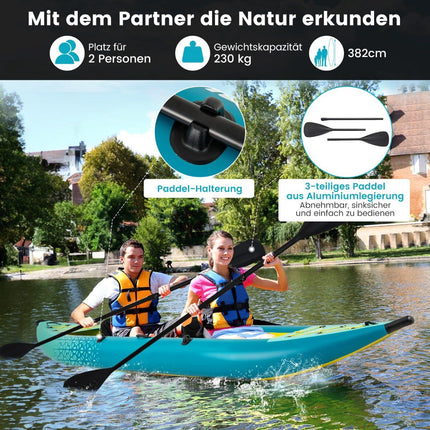 Inflatable Kayak Set with Aluminum Paddles & EVA Seats
