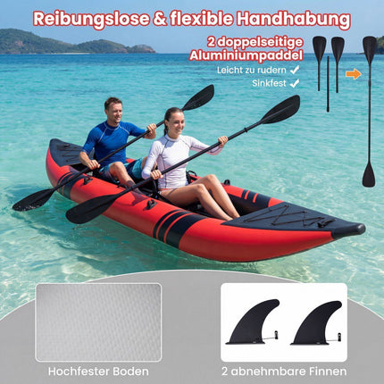 Inflatable Kayak Set with Aluminum Paddles and EVA Seats
