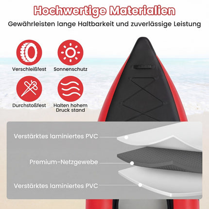 Inflatable Kayak Set with Aluminum Paddles and EVA Seats