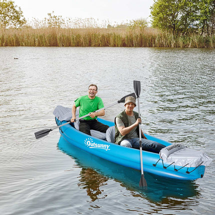 Inflatable 2-person kayak, PVC, blue/grey, air chamber