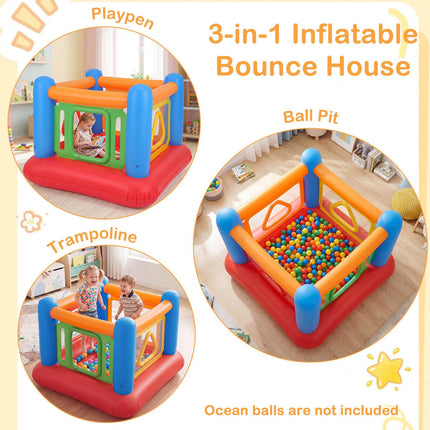 Inflatable Kids Bounce House with Ball Pit and Trampoline
