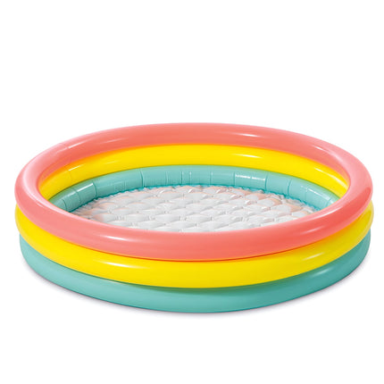 Inflatable Kids Pool, 114x25 cm, Rainbow, 3 Rings