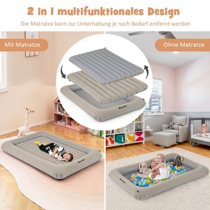 Inflatable Kids Travel Bed with Electric Pump & Bag