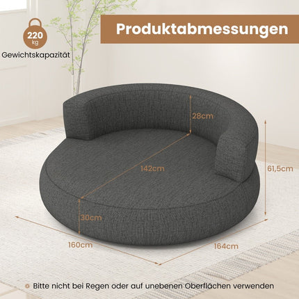 Inflatable Lounger Sofa with Removable Cover, Grey