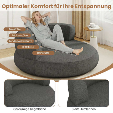 Inflatable Lounger Sofa with Removable Cover, Grey