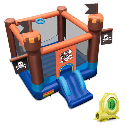 Inflatable Pirate Bouncy Castle With Slide, Hoop, Blower
