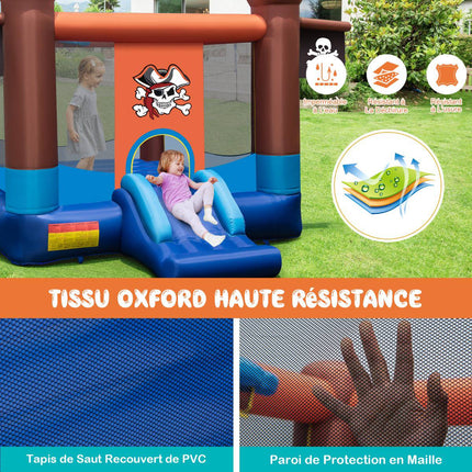 Inflatable Pirate Bouncy Castle With Slide, Hoop, Blower