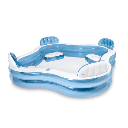 Inflatable Pool with Seats, 4-Person, 229x229x66 cm