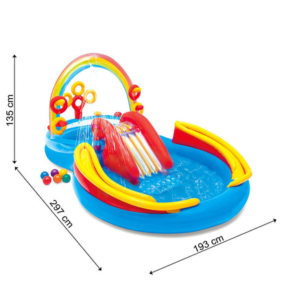 Inflatable Rainbow Water Playground with Slide and Fountain