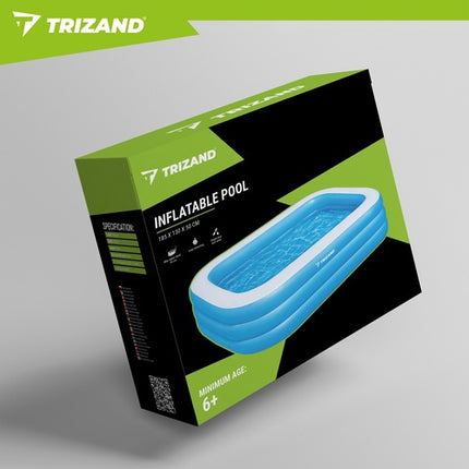 Inflatable Rectangular Garden Pool 185x130x50 cm
