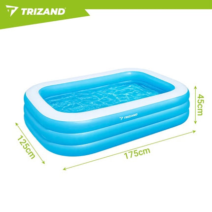 Inflatable Rectangular Garden Pool 185x130x50 cm