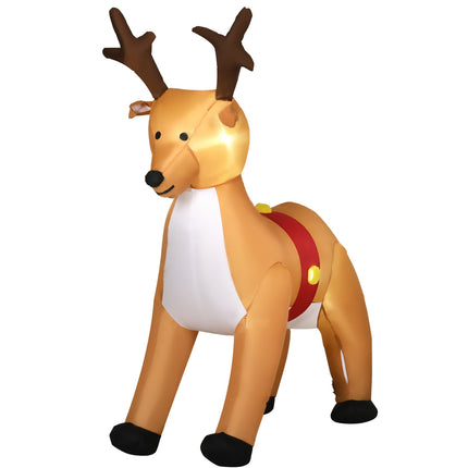 Inflatable Reindeer, 1.8m, LED Lights, Auto-Inflate