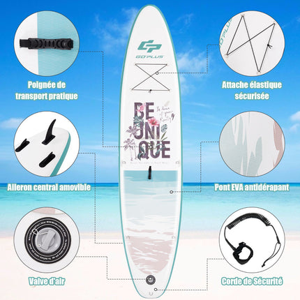 Inflatable SUP Board 320 cm, Paddle Pump Backpack Set