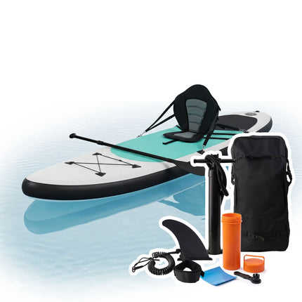 Inflatable SUP Board with Kayak Seat, Paddle & Pump
