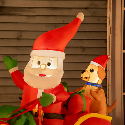 Inflatable Santa Claus with sleigh and LED light 230cm