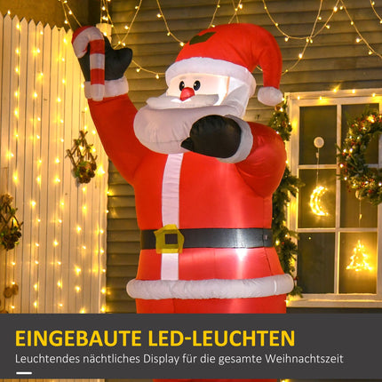 Inflatable Santa Claus with LED Lights, 240cm, Outdoor