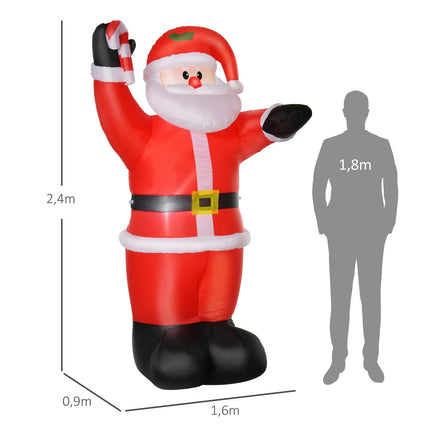 Inflatable Santa Claus with LED Lights, 240cm, Outdoor