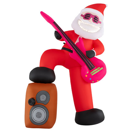 Inflatable Santa With Guitar, Music, LEDs, 180 cm