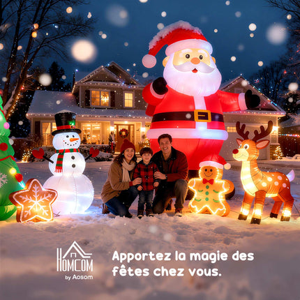 Inflatable Santa with Chimney, LED Lights, 210 cm