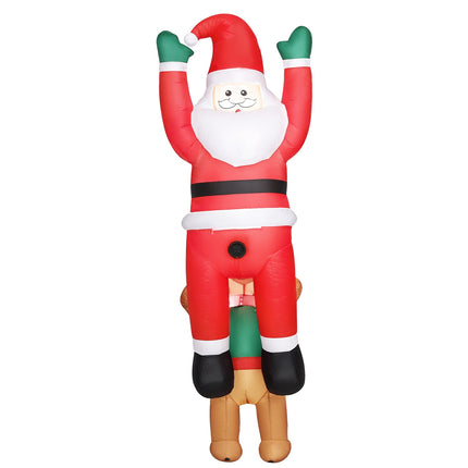 Inflatable Santa with Dog and LED Lights, 214 cm