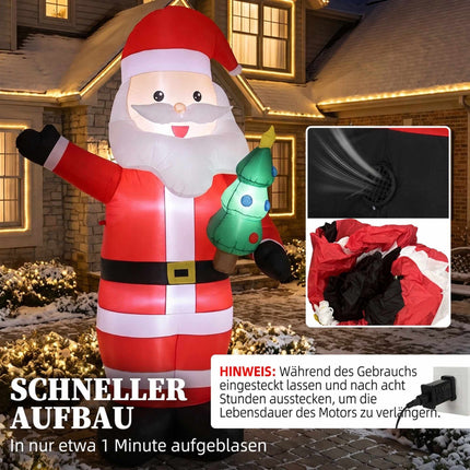 Inflatable Santa with LED Lights, 243 cm Outdoor Decor