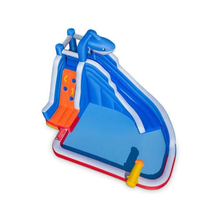 Inflatable Shark Water Slide with Paddling Pool, Climbing Wall, 3-12 Years