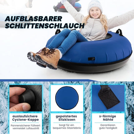 Inflatable Snow Tube 100cm with Pump & Tow Rope
