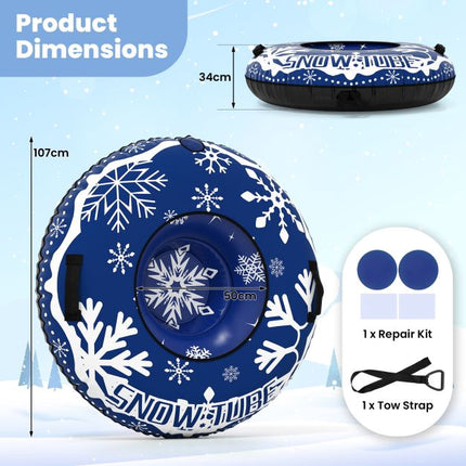 Inflatable Snow Tube 42 Inch With Detachable Tow Strap