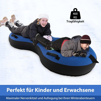 Inflatable Snow Tube for 2, 200cm, Heavy-Duty, Blue