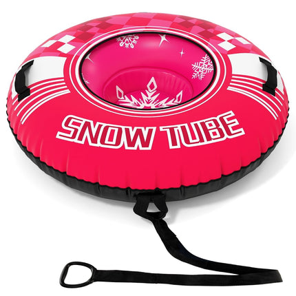 Inflatable Snow Tube with Handles & Tow Rope, Pink