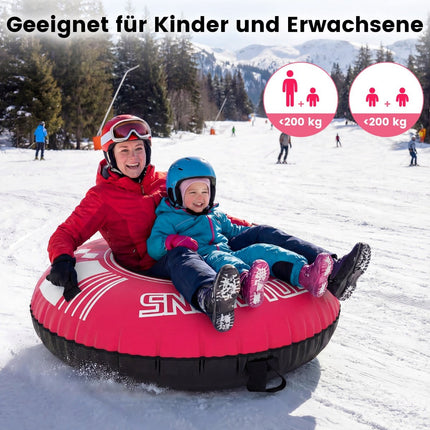 Inflatable Snow Tube with Handles & Tow Rope, Pink