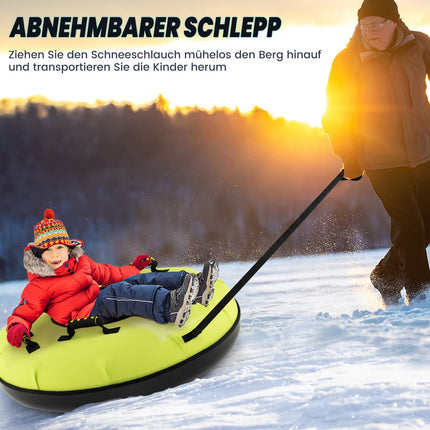 Inflatable Snow Tube with Tow Rope & Pump, 100cm, Green
