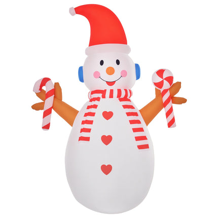 Inflatable Snowman with Rotating Lights, 2.4m, Indoor/Outdoor