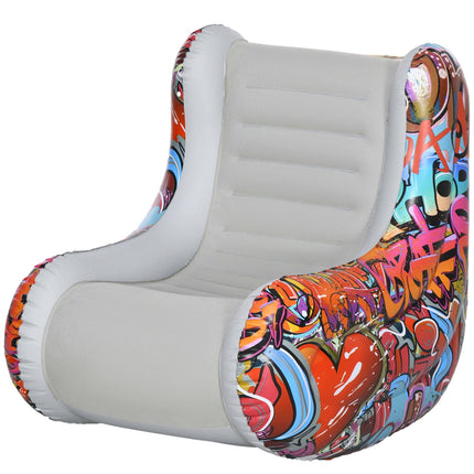 Inflatable Camping & Home Air Sofa Chair, rocking, light grey