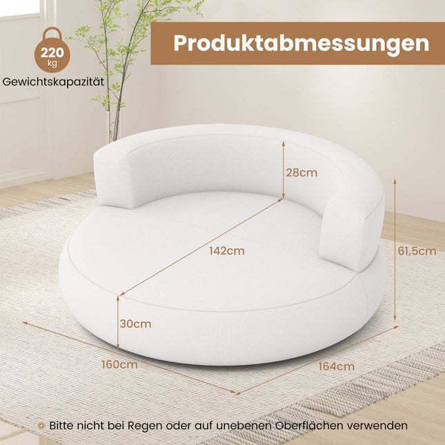 Opblaasbare bank met afneembare hoes, 142 cm, wit