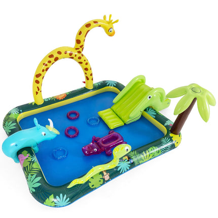 Inflatable Splash Pool Play Center With Slide, Sprinkler