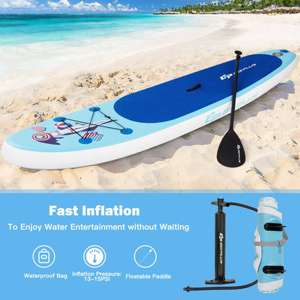 Inflatable Stand Up Paddle Board 10 Ft, Paddle, Pump, Backpack