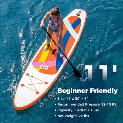 Inflatable Stand Up Paddle Board 11 Ft, Backpack, Kayak Mode