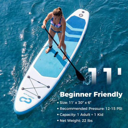 Inflatable Stand Up Paddle Board 11 ft, Backpack, 350 lb