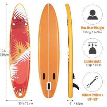 Opblaasbaar stand-up paddleboard 320 cm, SUP-set